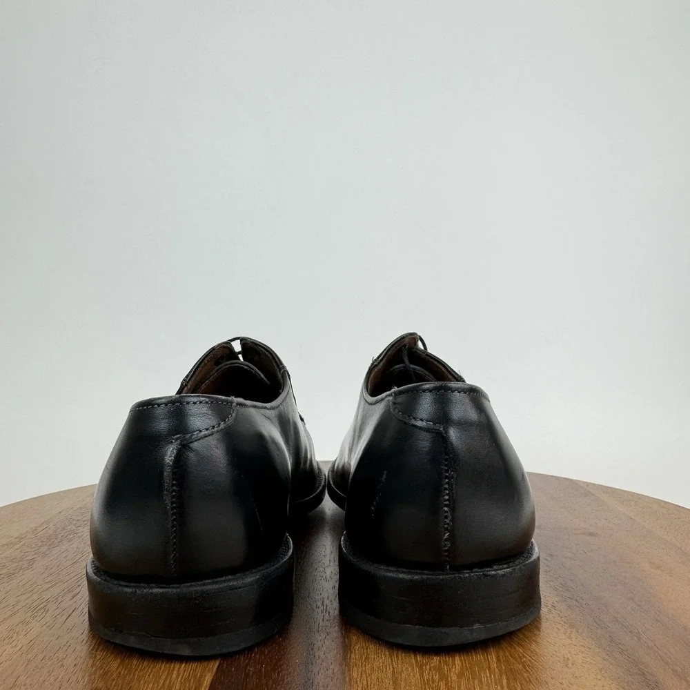 Mens Allen Edmonds Berkeley Black Leather Apron Toe Oxfords Dress Shoes Size 9.5